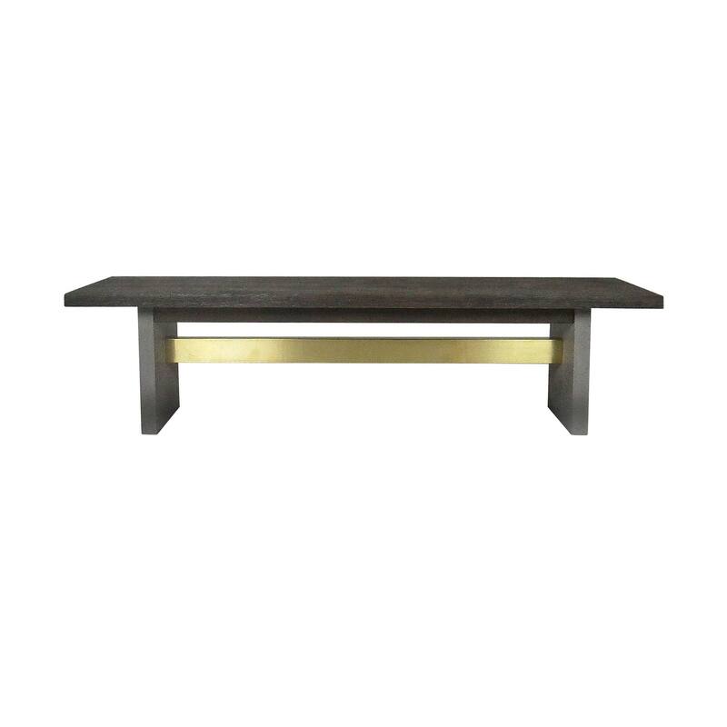 Cid Coe 71 Inch Modern Dining Bench, Wood Seat, Concrete Base, Gray - Grey