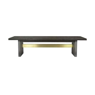Cid Coe 71 Inch Modern Dining Bench, Wood Seat, Concrete Base, Gray