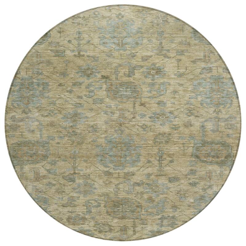 HomeRoots Damask Traditional Rectangle Outdoor Rug
