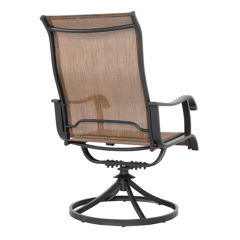 Nuu Garden 4-Piece Outdoor Textilene Swivel Dining Chairs - Swivel Chairs