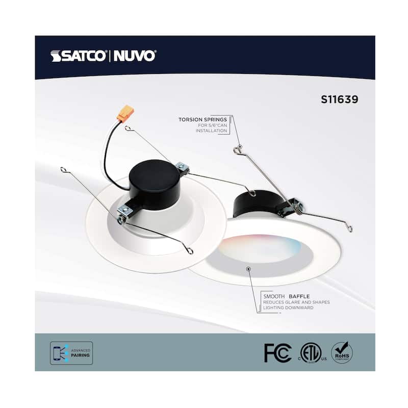 Starfish 11W LED Retrofit Downlight 5-6 Inch RGBTW Round White