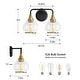 preview thumbnail 64 of 151, Modern Vanity Lights Dimmable Bathroom Light Fixtures with Glass Shade