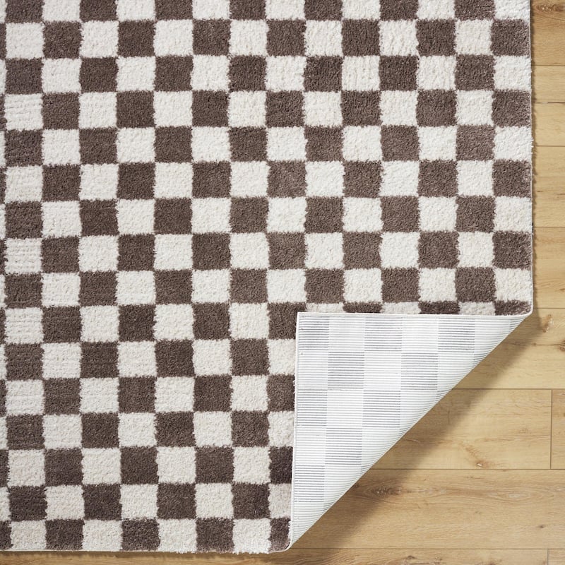 Livabliss Scandinavian Fossay Shag Stripe Washable Area Rug