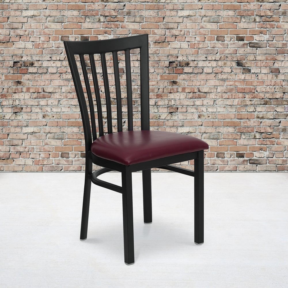 School House Back Metal Restaurant Chair - 17.25"W x 18.75"D x 34.75"H - 17.25"W x 18.75"D x 34.75"H