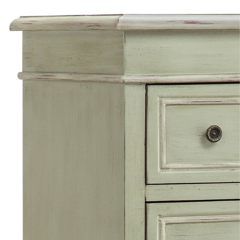 Elk Home Chesapeake Antique Green 24 Inch Wide Credenza - Gray, Hand-Painted
