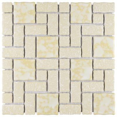 Merola Tile Academy Gold 11.75" x 11.75" Porcelain Mosaic Tile