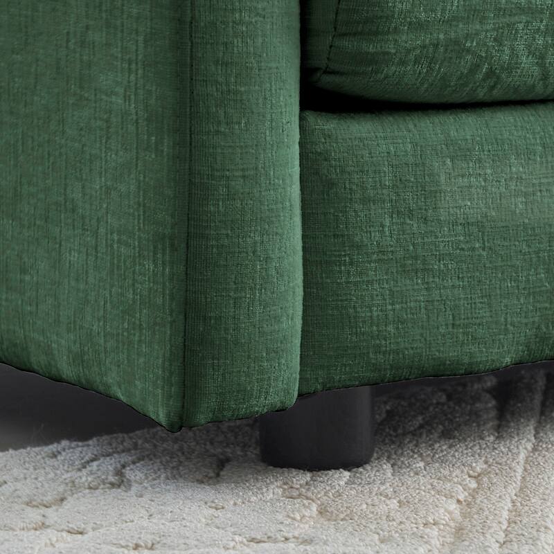 Modern Accent Chair with Ottoman, Living Room Club Chair Chenille Upholstered Armchair , Reading Chair for Bedroom