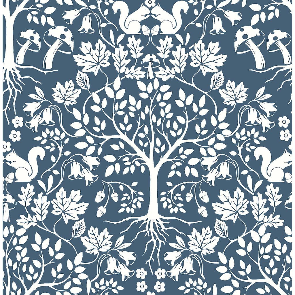 A-Street Prints Leo Navy Tree Wallpaper