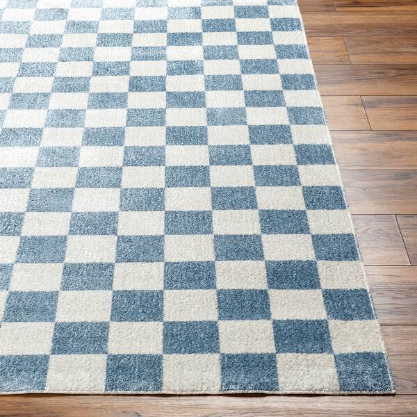 Livabliss Lillian Machine Washable Checkered Area Rug