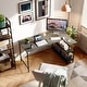 preview thumbnail 25 of 113, Small L Shaped Desk with Storage Shelves Corner Computer Desk 55 Inch - Dark Gray