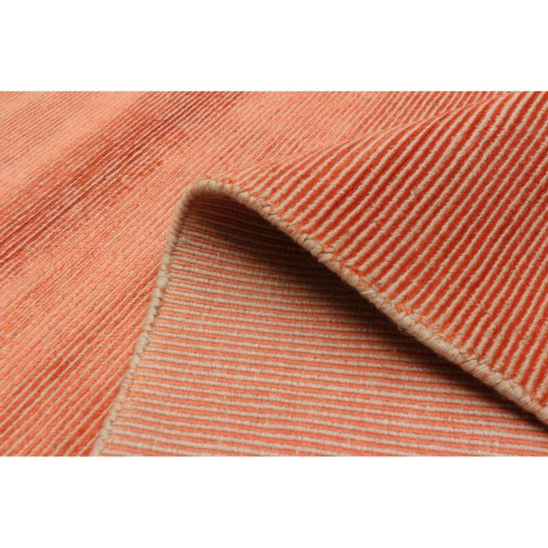 ECARPETGALLERY Hand Loomed Shimmer Dark Copper Viscose, Wool Rug - 5'7 x 7'11