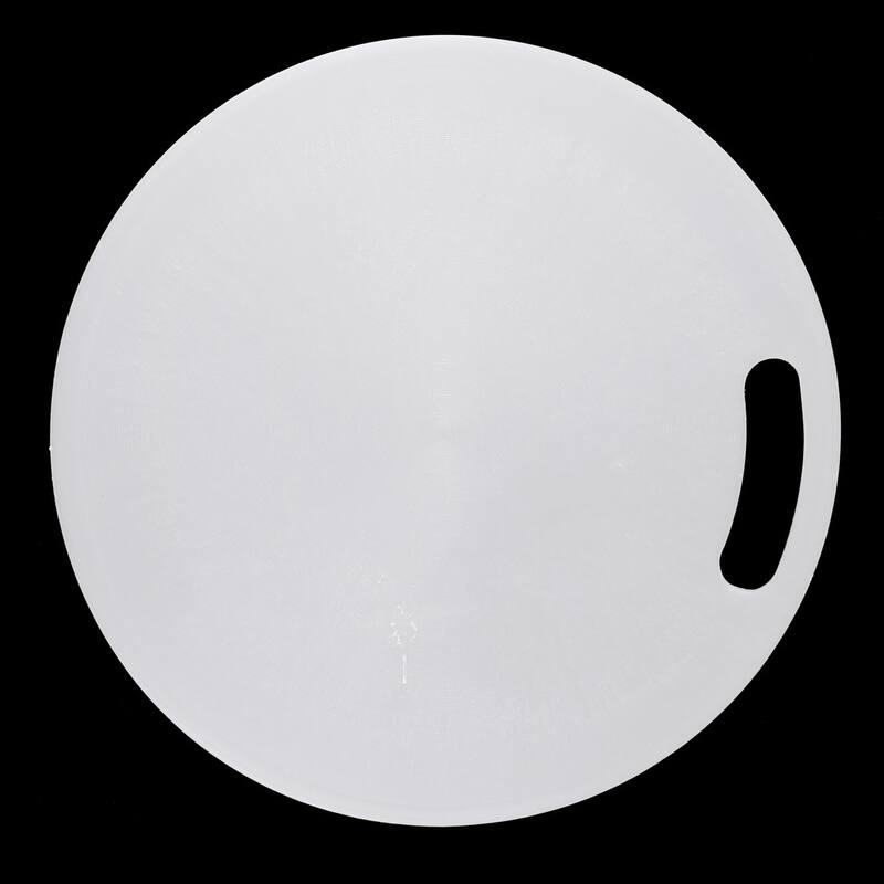 Plastic Round Dual Side Fruit Vegetable Meat Cutting Chopping Block Mats Board - White