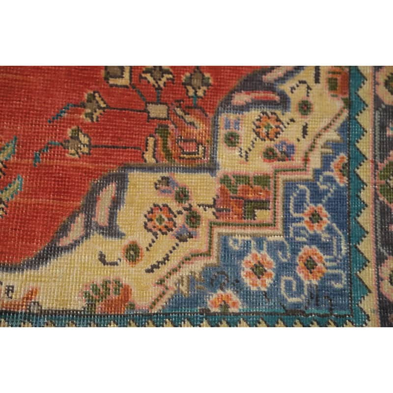 Hand Knotted Oriental 100% Wool Carpet Traditional Floral Oranges & Rust Tabriz Area Rug - 5' 11'' X 4' 3''