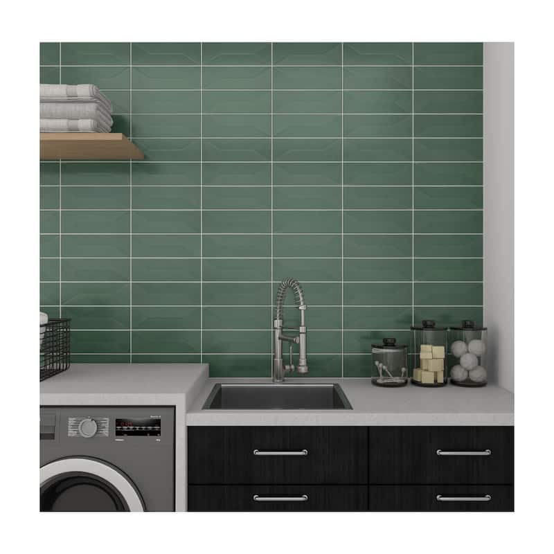 Daltile Mythology 4" x 12" Ceramic Wave Crest Wall Tile (22 PC per Carton) (8.36 SQFT per Carton)