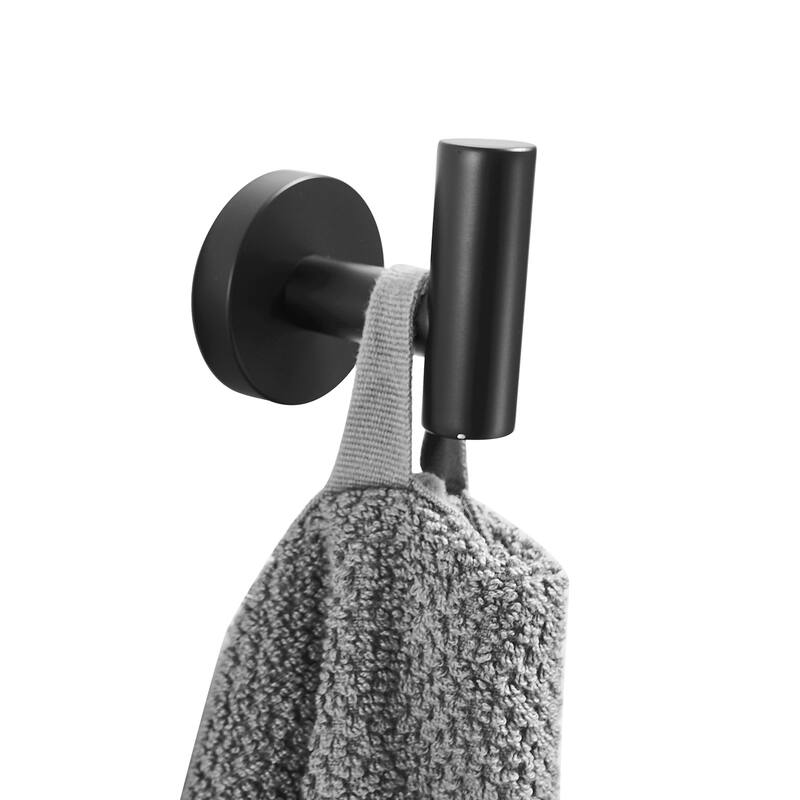 8-Pieces Matte Black Bathroom Accessories Set, Stainless Steel Bathroom Hardware Set, Bath Towel Bar Set