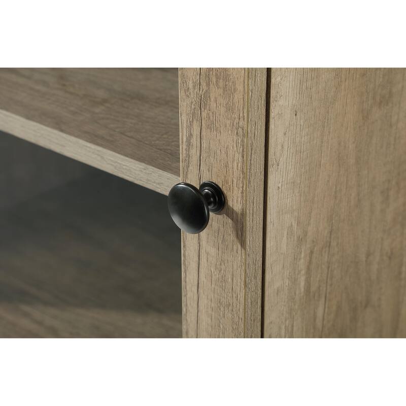 Fresco 16-28 Inch Bath Storage Glass Cabinet