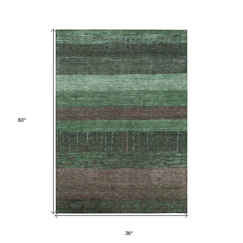 HomeRoots Striped Transitional Rectangle Outdoor Rug