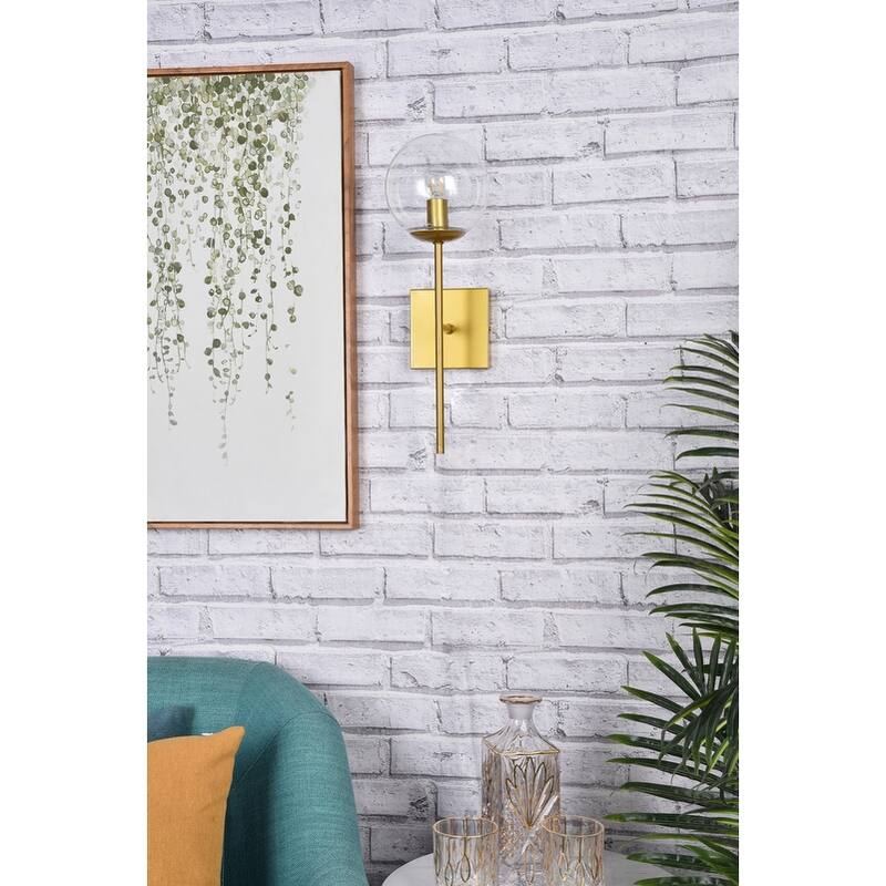 Nina 1 Light Clear Glass Wall Sconce