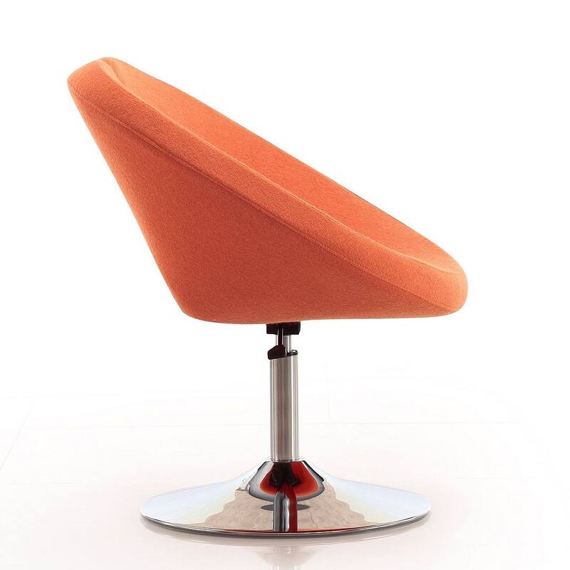 Manhattan Comfort Perch Polished Chrome Wool Blend Adjustable Chair