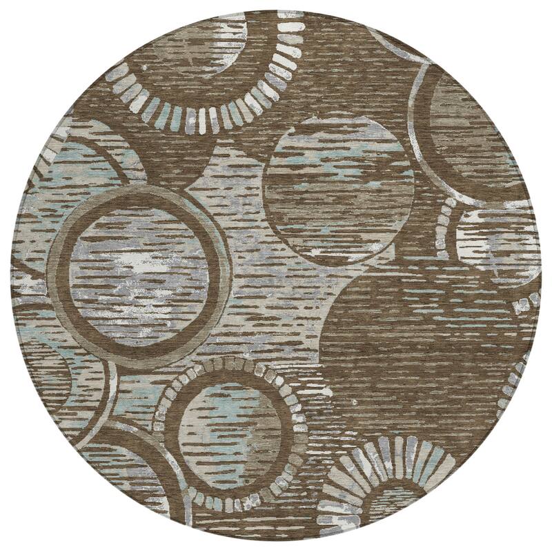 Machine Washable Indoor/ Outdoor Modern Grover Chantille Rug