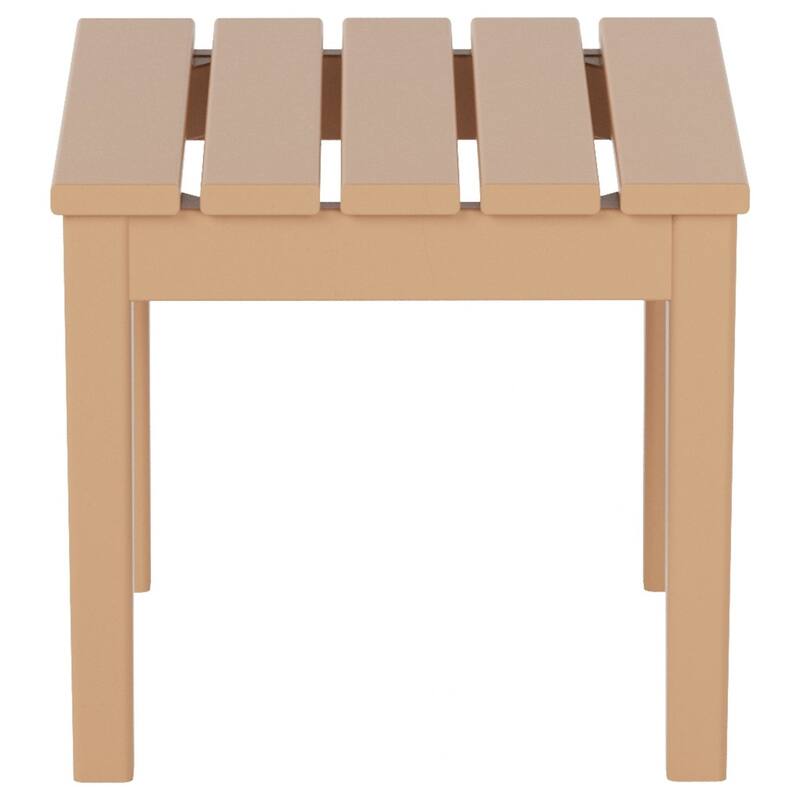 Shoreside HDPE Eco-Friendly All Weather Square Modern 18" Side Table