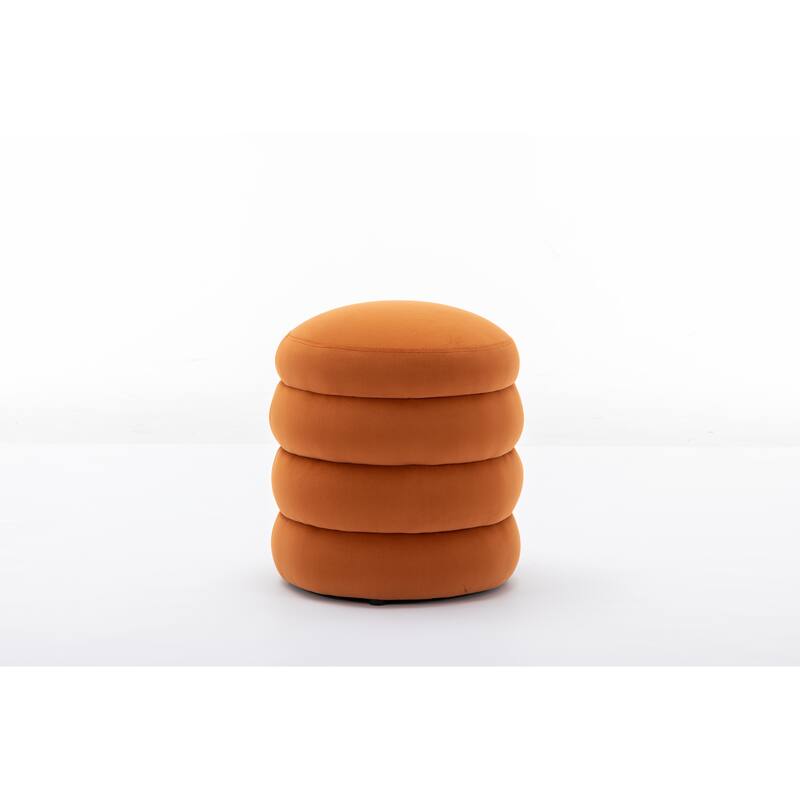 Velvet Round Footrest Ottoman