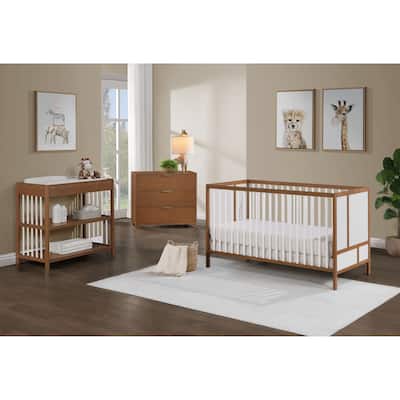 Pixie Finn 3-in-1 Crib in Walnut/White - Walnut