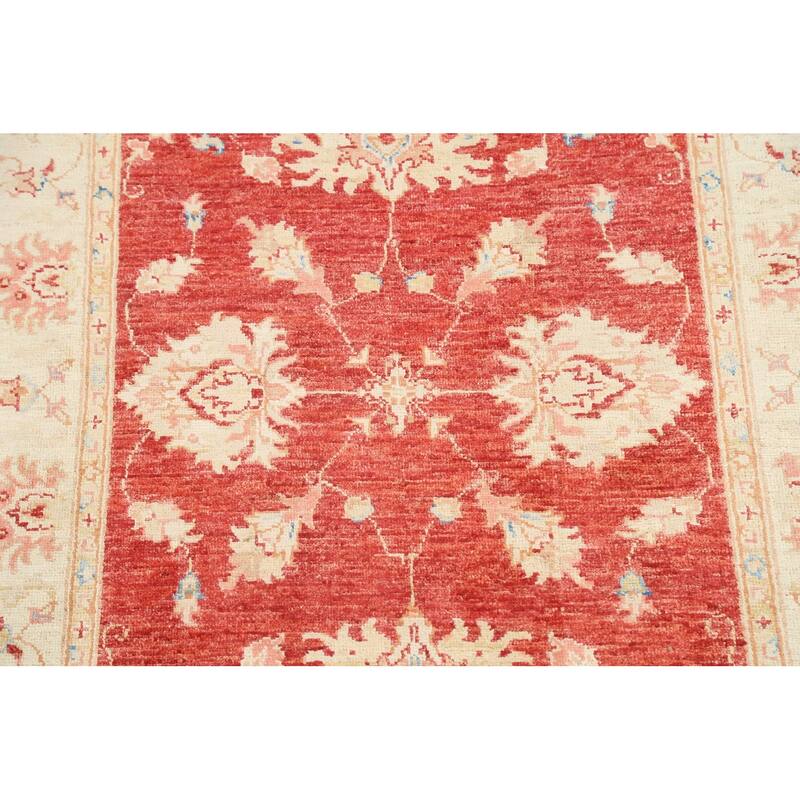 Vegetable Dye Floral Chobi Peshawar Area Rug Hand-knotted Wool Carpet - 3'3" x 5'3"