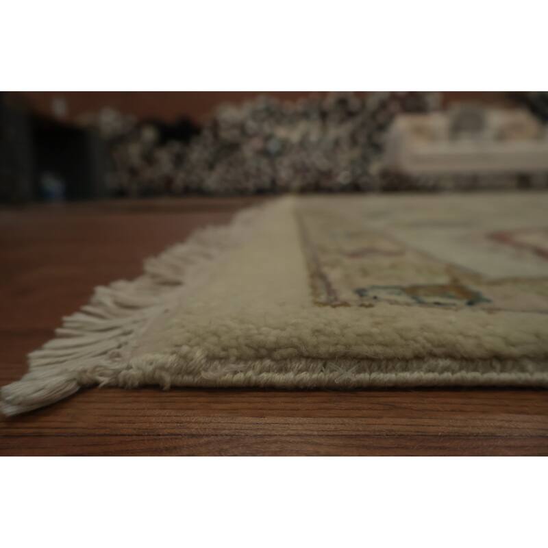 Hand Knotted Oriental 100% Wool Carpet Traditional All-Over Beige & Ivories Peshawar Area Rug - 13' 11'' X 9' 11''