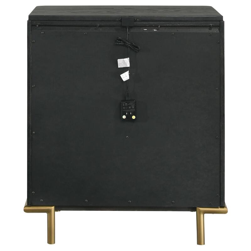 Anser Black 3-Drawer Nightstand