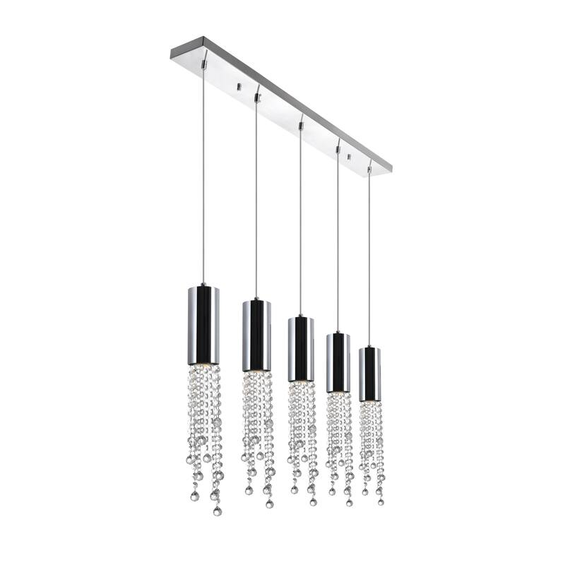 Extended 5 Light Multi Light Pendant With Chrome Finish