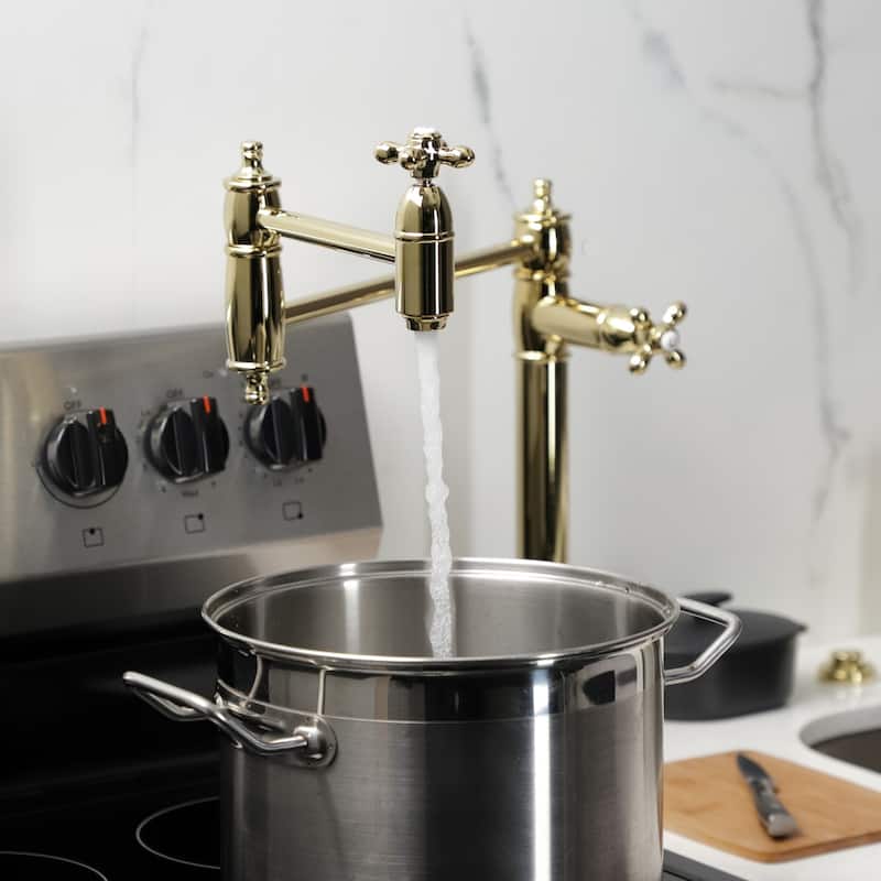 Kingston Brass Restoration Two-Handle 1-Hole Deck Mount Pot Filler Faucet