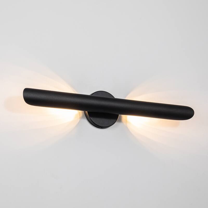 23.6-inch Modern Minimalist Aluminum Linear Cylinder Geometric Wall Light Integrated LED Bathroom Vanity Light
