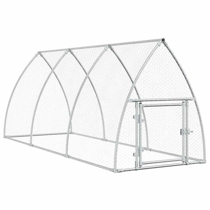 vidaXL Chicken Cage Silver 39.4"/118.1"/236.2"/x41.3"x47.2" Galvanized Steel