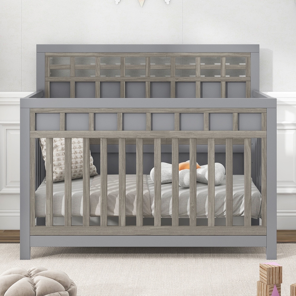 Gray wood crib clearance