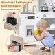 preview thumbnail 11 of 12, Wooden Pretend Play Kitchen Set with Lights & Sounds, Dual Stoves, Range Hood, Ice-Maker Fridge & Ample Storage