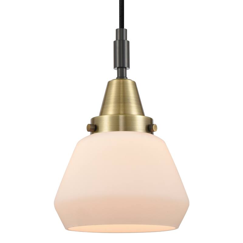 Innovations Lighting 447-1P-G171 Fulton 7" Wide Mini Pendant with - Black Antique Brass