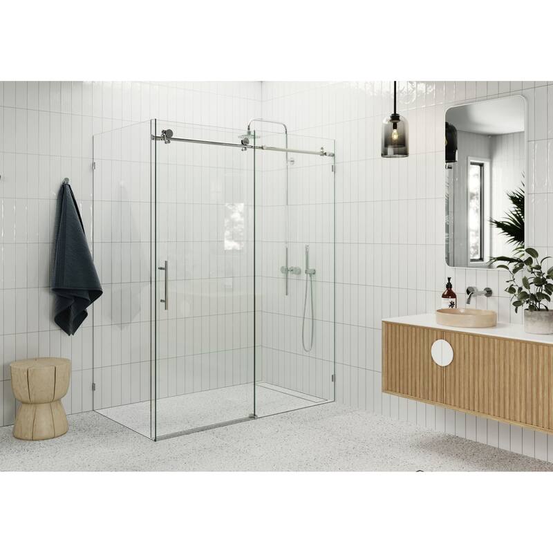 Glass Warehouse 90SL-56-38 Nova 78" High x 56" Wide x 38" Deep Sliding - Chrome