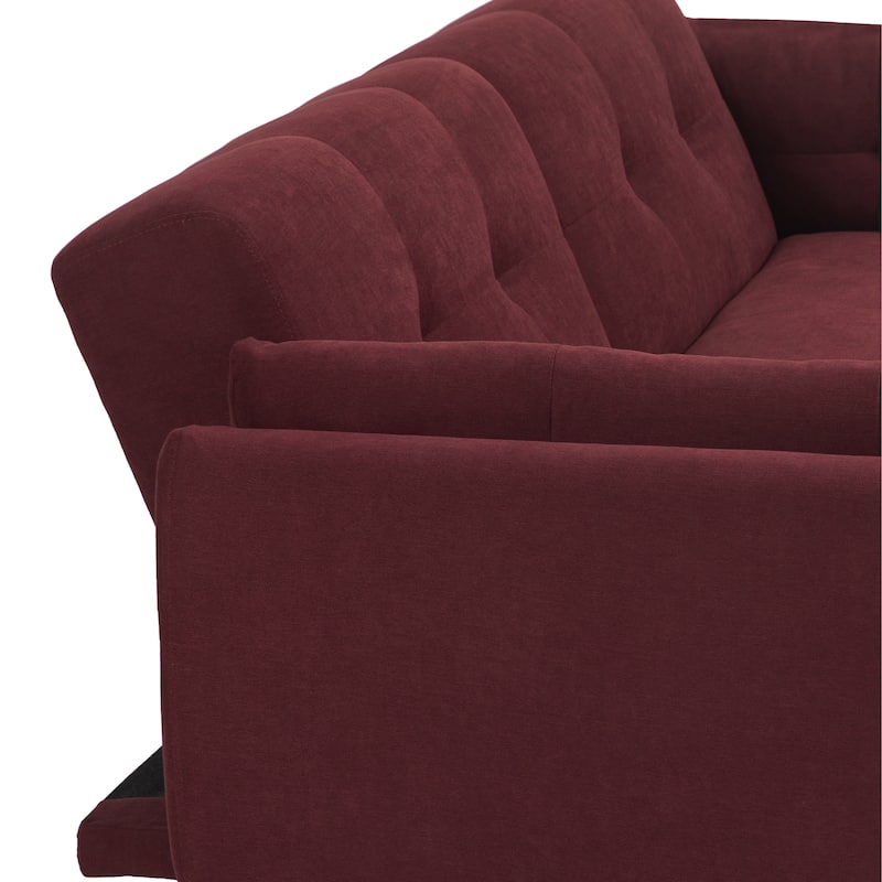 Modern Adjustable Backrest Convertible Futon Sleeper Couch