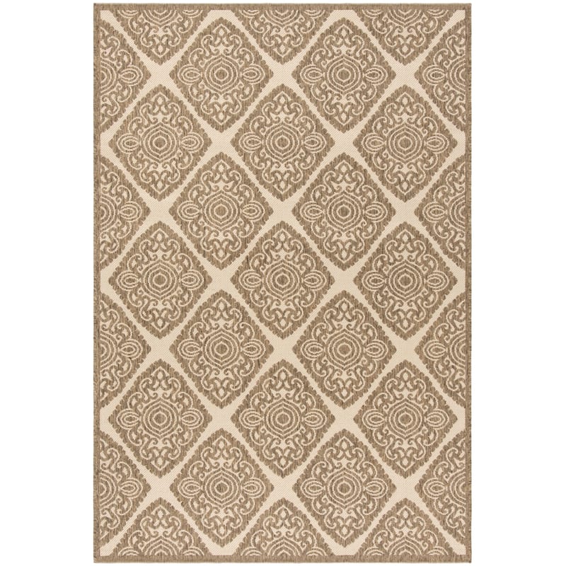 SAFAVIEH Beach House Phyllis Indoor/ Outdoor Waterproof Patio Backyard Rug - Cream/Beige - 5'3" x 7'6"