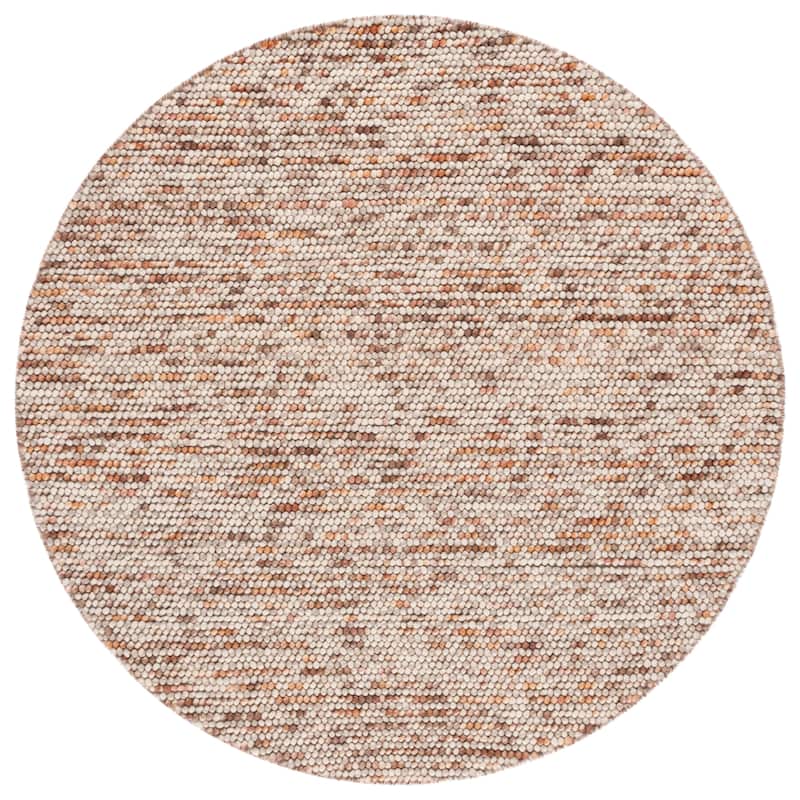SAFAVIEH Handmade Natura Gerta Wool Rug - 6' Round - Dark Brown/Beige - Round