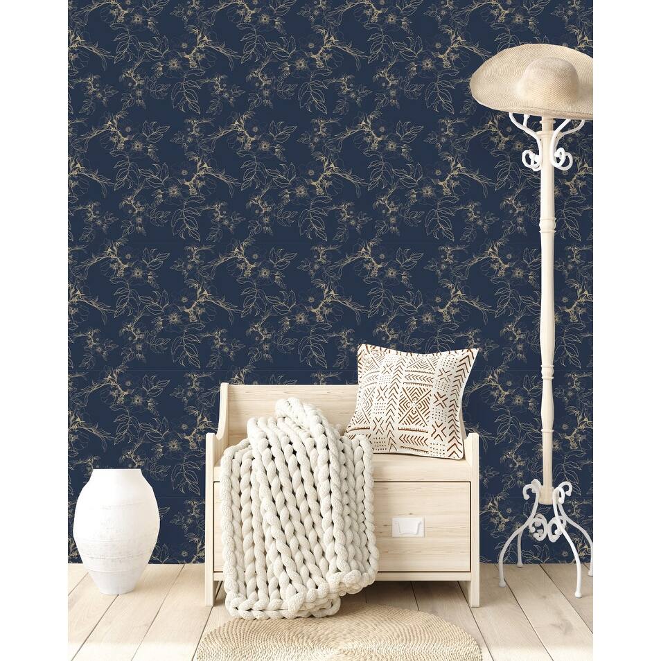 Dark Blue Vintage Wallpaper