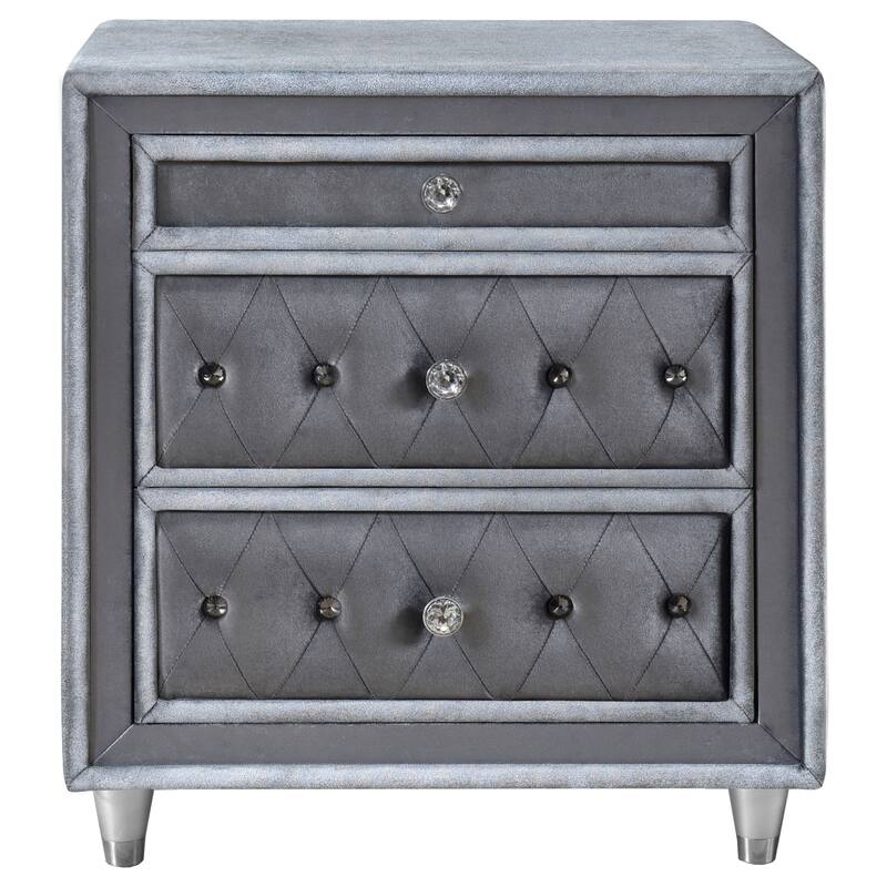 Antonella Upholstered 3-drawer Nightstand