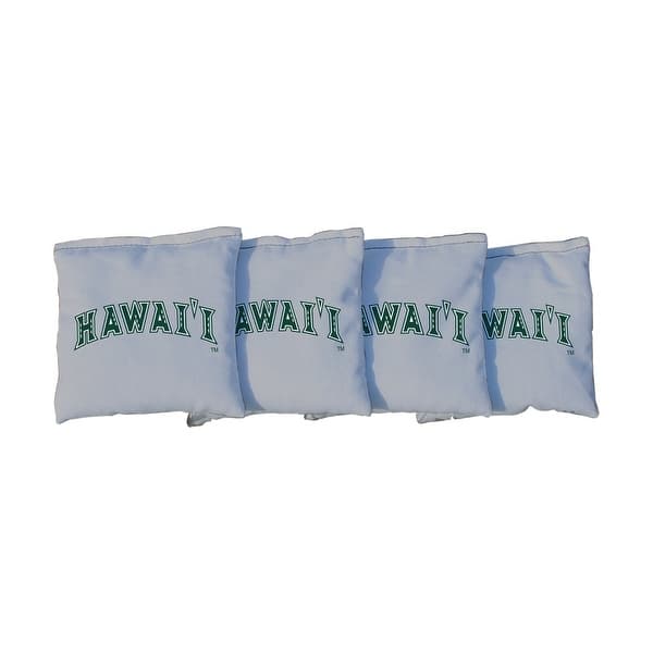 slide 2 of 3, Hawaii Manoa Rainbow Warriors Gray Cornhole Bags All-Weather Resin Filled