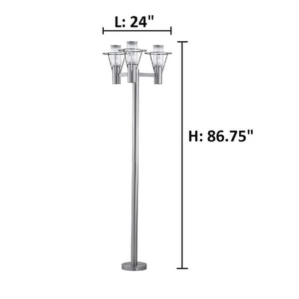 Eglo Belfast 3light Stainless Steel Outdoor Post Light with Clear