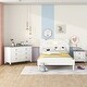 preview thumbnail 43 of 48, 3 Piece Bedroom Sets Platform Bed with Nightstand, Dresser, Night Lights White - Twin