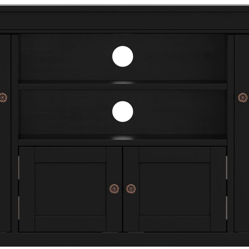 WYNDENHALL Sterling SOLID WOOD 54 inch Wide Transitional TV Media Stand For TVs up to 60 inches