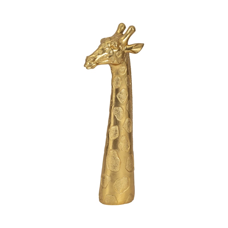 Resin Modern Giraffe Head Figurine Decor - Gold