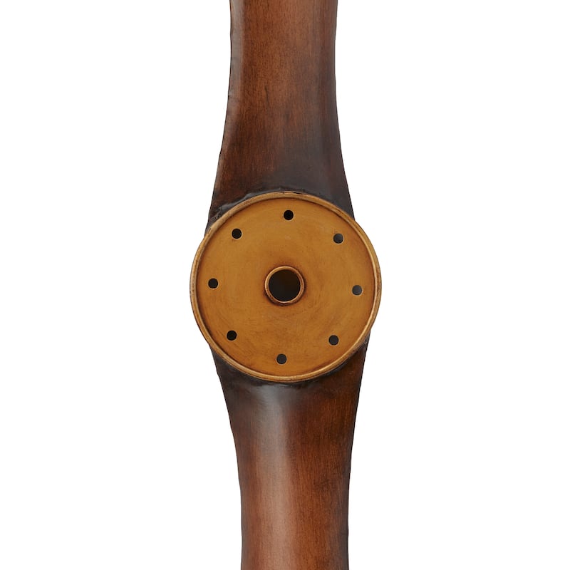 Brown Metal 2 Blade Airplane Propeller Wall Decor with Aviation Detailing