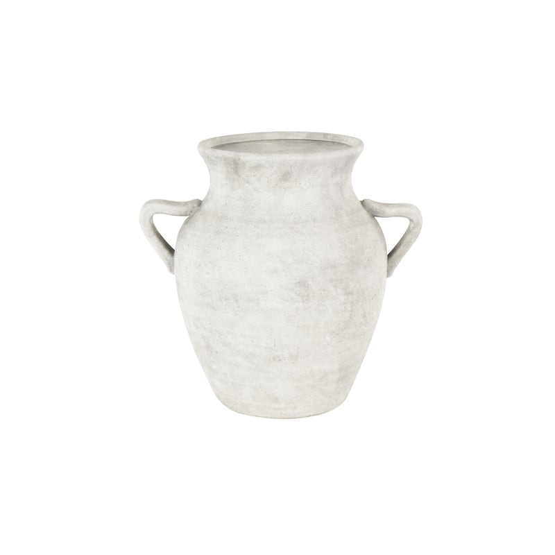 Ceramic Antique Style Textured Vase with Handles - Copper or White - Roche River Decor